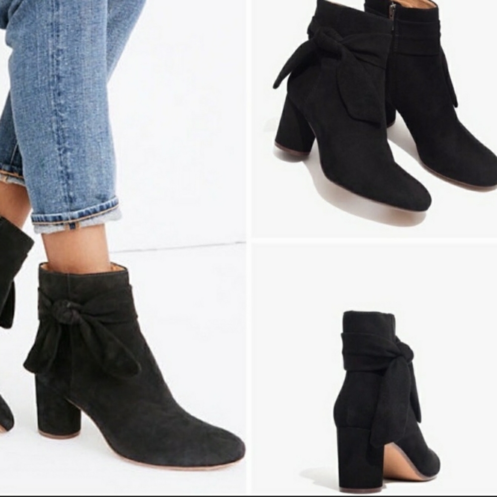 MADEWELL 'REGAN' WET PEBBLE BROWNSUEDE SLIP ON HEEL CHELSEA BOOT BOOTIE - SZ 7.5